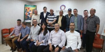 وفد صحفي من أمريكا اللاتينية يعقد جلسة عمل مع رئيس وأعضاء النقابة الوطنية للصحافة المغربية